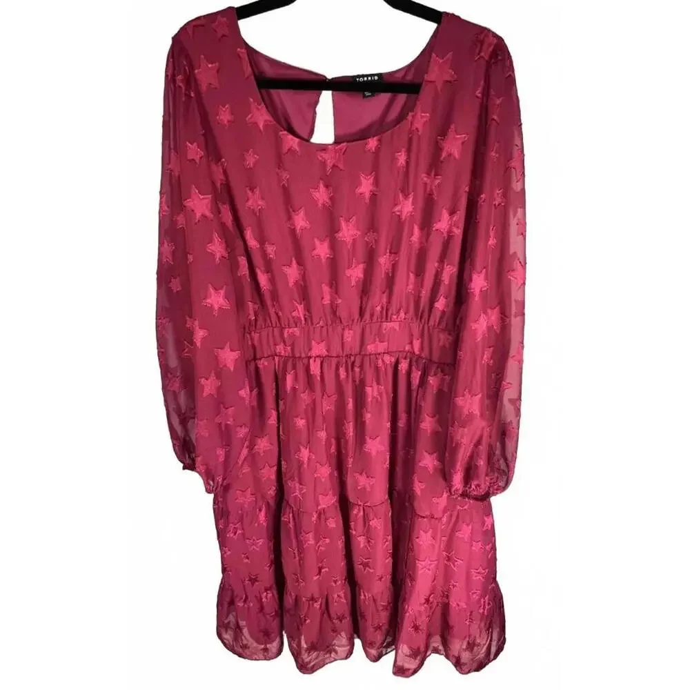 Torrid Cherry Red Star Midi | Whimsical Celestial | Spring Fashion Week Trend - Picture 2 of 8
